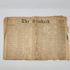 January 4, 1901 The Standard Antique Newspaper Page London Tattered Distressed picture