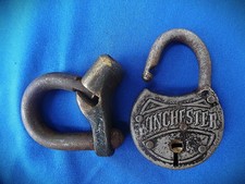 antique civil war calvary military cannon caisson & RARE Winchester padlock lock picture