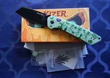 π»*HALLOWEEN 2026*π KIZER Madrac Folding Knife w/14C28N Blade & GID/G10 Handle picture