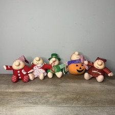 Lot of 5 VTG Ziggy Plush Valentines Christmas Halloween Stuffed Figures picture