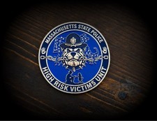 Mass State Police High Risk Victims Unit challenge Coin picture