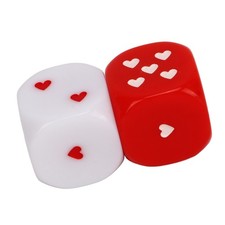 Heart Dice Charming Red White Pair For Diverse Party Games picture