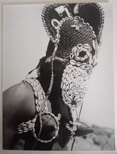 DANCER DOGON, MASK, SUDAN 1946, vintage silver print picture