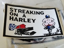SUPER RARE STREAKING ON A HARLEY Sticker VINTAGE RACING ORIGINAL OLD STOCK picture