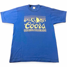 Vintage Coors Golden Colorado Graphic Blue T-Shirt Adult Size Large picture