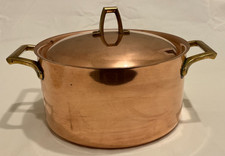 Vintage Paul Revere 1801 Copper/Brass/SS Stock Pot W/Lid, 7.625