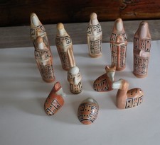 Vintage Lot 11 Kiisi carved soapstone Nativity Set ANGEL Christ Animals Wise Men picture