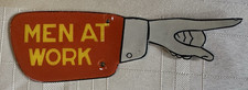 Men at Work Porcelain Enamel Hand Pointing Sign picture