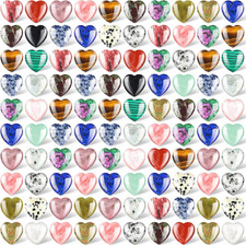 108 Pcs Natural Heart Shaped Healing Crystal Stone Bulk 0.8 Inch Polished Crysta picture