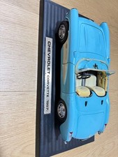 Road Tough 1/43 Chevrolet Corvette 1957 Diecast Model Blue & White, Vintage picture