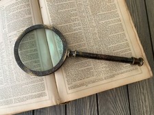Vintage Solid Brass Magnifier Magnifying Reading Glass picture