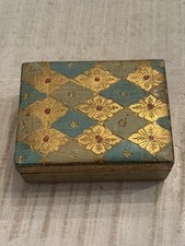 Vintage Hand-Painted Italian Florentine Gilded Wood Trinket / Jewelry Box picture