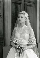 Iconic Actress Grace Kelly Classic Vintage Wedding Dress Picture Photo 8x10 picture
