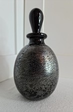 Isle of Wight Studio Glass Azurene Black Perfume Bottle Michael Harris... picture