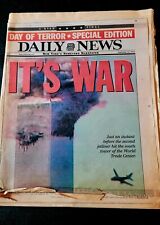 NY Daily News Sept 12 2001 IT’S WAR 9-11 Special Edition World Trade Center RARE picture