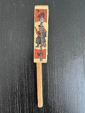 Vintage Halloween Pre-1920 Germany Wooden Noisemaker Clapper Witch Crow picture