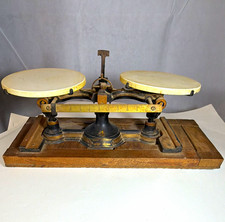 Antique Henry Troemner Harvard Scale Double Pan Balance Scale w/ Weights Set picture