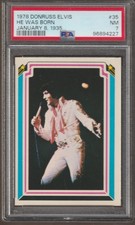 1978 DONRUSS ELVIS PRESLEY FACTS CARD #35 - PSA 7 - HE WAS BORN JANUARY 8, 1935 picture