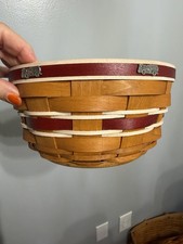 Extremely rare longaberger basket with firetrucks around the rim. picture