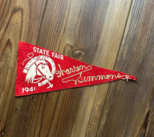 Vintage 1940 State Fair Felt Mini Pennant Horse Souvenir Chain Stitched picture