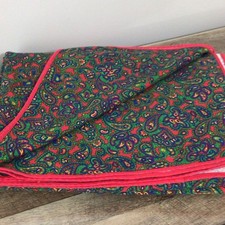 Vintage Land's End Paisley 100% Cotton Tablecloth 100x64
