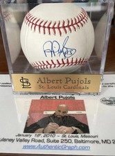 Albert Pujols Autographed ROMLB OMLB Baseball Cardinals 2010 Signed AUTO #5 MT picture