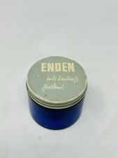 Vintage Helene Curtis ENDEN Dandruff Shampoo Blue Glass Jar Advertising B58 picture