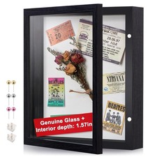 8x10 Black Deep Shadow Box Picture Frame with HD Clear Glass picture