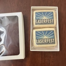 Vintage Laserfest Cookies 1980s Tech Aerospace Cold War Edible Emblem RELIC picture