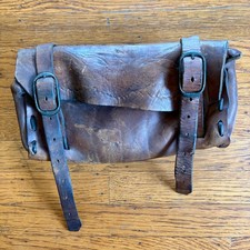 70s HARLEY DAVIDSON Leather Motorcycle Tool Bag Handlebar Fork Chopper Biker Vtg picture