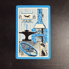 Blue Blacksmiths Kitty Cat Single Swap Playing Card -c. 1950s picture
