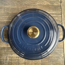 Le Creuset France #30 Blue Enamel Cast Iron Braiser/Dutch Oven With Lid 3.5 Qts picture