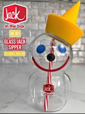 Jack in the Box Jack Drink Cup w/ Straw, Glass. Limited edition🥤✨️ picture