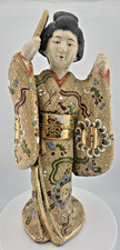 Vintage Japanese Moriage Bijin Geisha Figurine Satsuma Gold Gilt Kimono 10