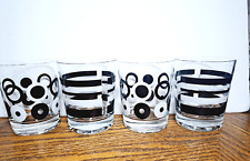 Retro Look Rock Glasses Black & White Design Set of 4 By Ikea picture