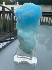 719g Natural Blue Aragonite Mineral Specimen w/ Custom Stand picture