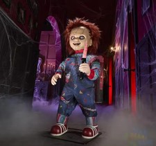 Halloween Chucky 3.5 ft Animatronic LED Knife Animated Sounds Talks Moves NEW  picture