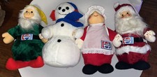 Vintage Pepsi Animal Fair Stuffed Figures Santa Mrs Claus Snowman Elf Christmas picture