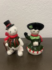 Vintage Kreiss Snowman And Woman Shakers picture