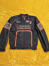 Harley-Davidson Riding Gear Motorcycle Jacket Black Orange Size Small picture