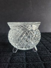 Elegant Footed Clear Glass Diamond Pattern Candle Holder • 3
