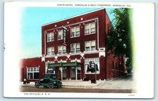 POSTCARD Eakin Hotel Vandalia's Only Fireproof Vandalia Illinois AAA Cafe  picture