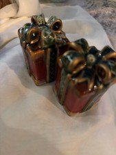 Vintage Ceramic Gift Box Salt and Pepper Shakers picture