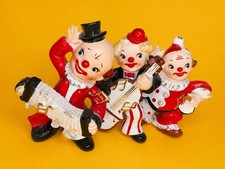 π€‘ CUTE Norcrest Vtg Kitsch Circus Clown Figurines 1950s MCM Mint Japan RARE picture