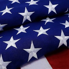 Storm Flyer 8x12 ft Tough Embroidered American Flag, Heavy Duty Spun Polyester picture