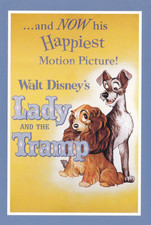 Lady and The Tramp Disney Classic Movie Poster 1962 Postcard 2021 picture