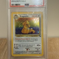 Pokémon TCG Dragonite Fossil Holo Unlimited Rare Card 4/62 PSA 7 picture