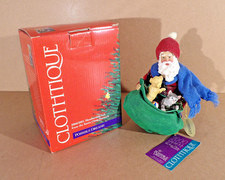 Clothtique Possible Dreams Fuzzy Friends Santa Puppy Kitten w/Box & Tags 2000 picture