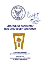 USS Ohio SSBN 726 (Gold) Change of Command pamphlet 1989 annotated by CO picture
