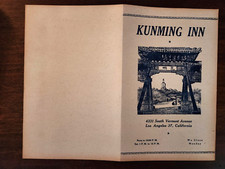 Vtg Chinese Restaurant Menu Kunming Inn Los Angeles California Historical picture